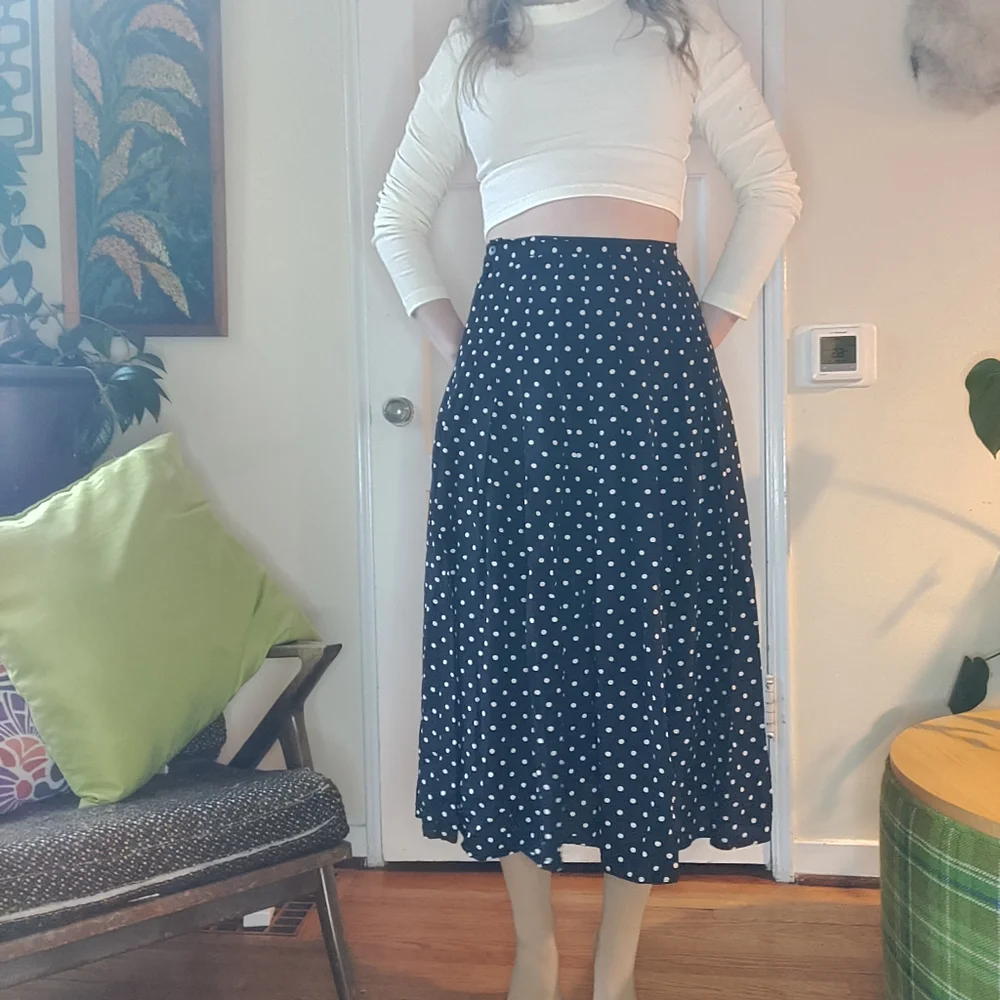 Vintage Ann Taylor Rayon Polkadot Skirt - Picture 3 of 6